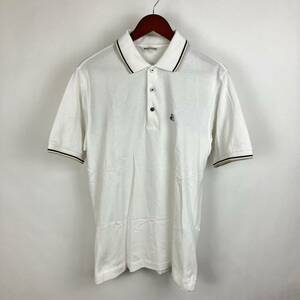 BLACK & WHITE black & white polo-shirt with short sleeves men's M size white casual sport training golf Golf wear FA363