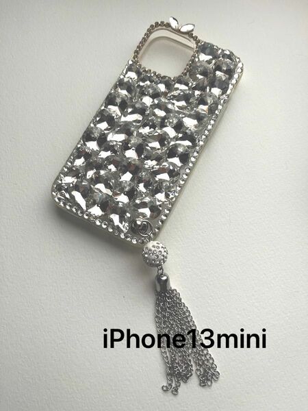 iPhone13mini キラキラ　ストーン　ビジュー　タッセル　iphone13ミニ ケース　新品　送料込み