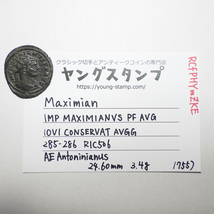 【古代ローマコイン】Maximian（マクシミアヌス）クリーニング済 ブロンズコイン 銅貨 アントニニアヌス(RCfPHYmZKE)_画像9