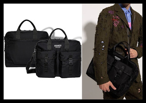 定価10.1万ディースクエアード DSQUARED2 機能性も充実！CERESIO 9 MILANO＆ブランドロゴ 2WAYワークバッグ ショルダー トートバッグ 鞄