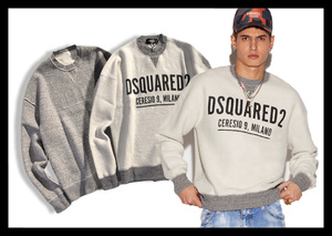 定価8.6万ディースクエアード DSQUARED2 起毛コットンでヌケ感抜群！豊かな表情を演出するリバーシブルスウェット トレーナー イタリア製