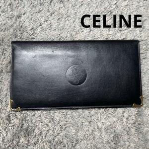 CELINE セリーヌ 長財布 札入れ レザー ブラック