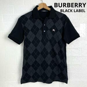BURBERRY BLACK LABEL バーバリー 半袖ポロシャツ ロゴ刺繍