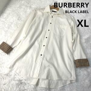 BURBERRY BLACK LABEL バーバリー 長袖シャツ ノバチェック 白