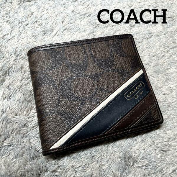 COACH コーチ 折り財布 シグネチャー PVC