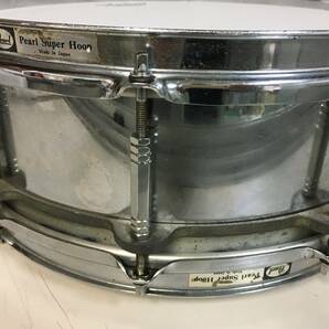 A1304 Pearl パール スネア スネアドラム ドラム Super Hoop STEEL SHELL 現状品の画像5