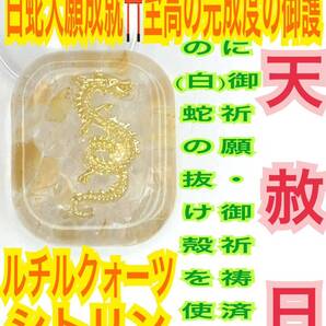 白蛇の抜け殻 辰 ドラゴン 龍 メモリーオイル オルゴナイト シトリン 白蛇の脱け殻 ルチルクォーツ 白蛇 の お守り【天赦日ご祈祷済み】