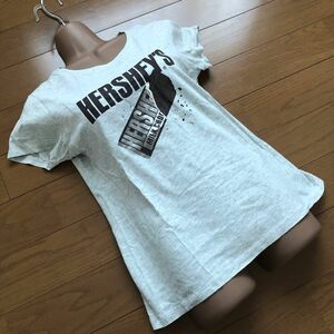 美品☆ユニクロ☆企業コラボ☆Tシャツ☆ハーシーズ☆HERSHEY'S☆チョコレートTシャツ☆板チョコ☆グレー☆Mサイズ