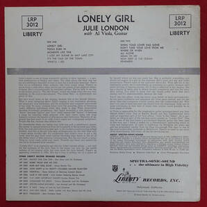 極美! US LIBERTY LRP 3012 オリジナル LONELY GIRL / Julie Londonの画像2