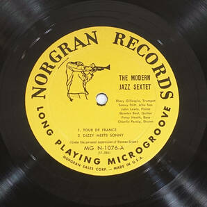 極美！US Norgan MGN-1076 オリジナル The Modern Jazz Sextet / Dizzy Gilespie、Sonny Stitt 1st Yellow trumpet/DGレーベルの画像7