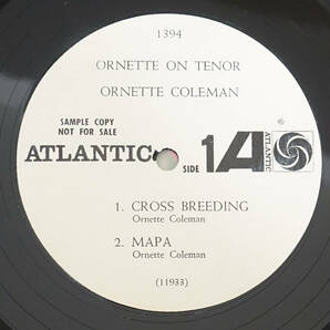 見本盤! US ATLANTIC MONO 1394 完全オリジナル ORNETTE ON TENOR / Ornette Coleman MAT: A/Aの画像4