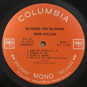 極美盤! US Columbia C2L 41 完全オリジナル 2EYES Blonde on Blonde / Bob Dylan MAT: 2B/3B/4F/2Fの画像5