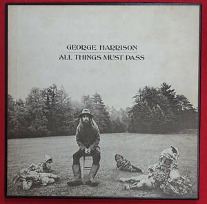 極美! UK Original 初回 APPLE STCH ALL THINGS MUST PASS / George Harrison MAT: ALL 1U+Poster 完品