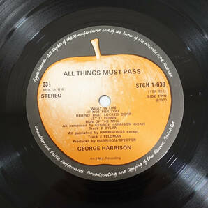 極美! UK Original 初回 APPLE STCH ALL THINGS MUST PASS / George Harrison MAT: ALL 1U+Poster 完品の画像4