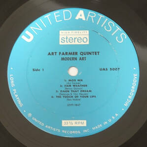 極美! US United Artists UAS 5007 オリジナル Modern Art / Art Farmer Quintet DGレーベルの画像4