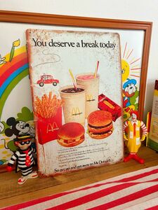 マクドナルド　マック　ブリキ看板　アメリカン雑貨　McDonald レトロ