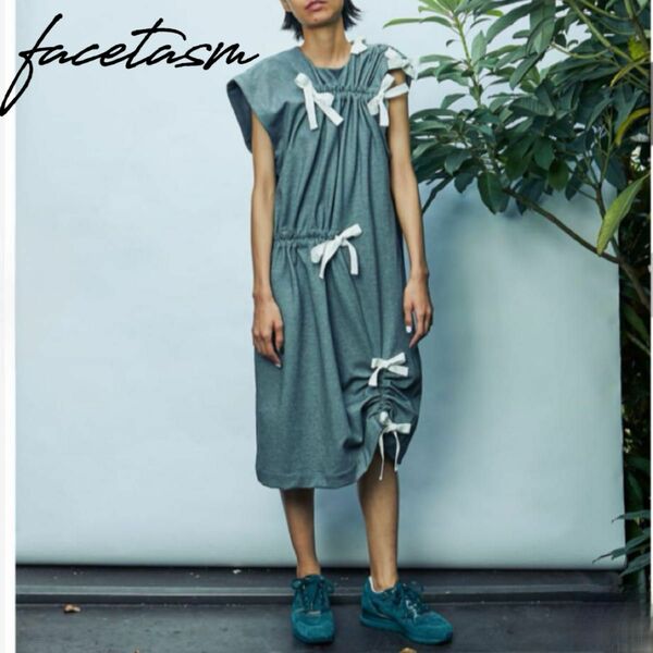 【新品タグ付き】facetasm ファッセタズム　ワンピース　ツイストドレス　リボン