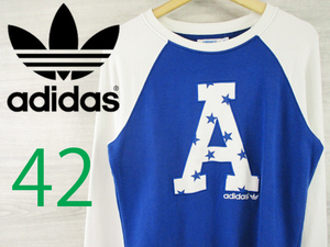 adidas●アディダス＜デカロゴ 長袖 スウェット トレーナー＞●M124c