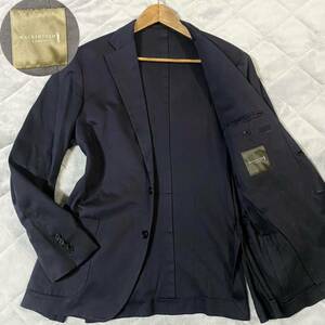 大きい 42/XL★マッキントッシュロンドン MACKINTOSH LONDONアンコン テーラードジャケット ネイビー コットン キュプラ 春夏 ボタン刻印