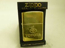 W590-N29-1933★ Zippo ジッポー TOYOTA トヨタ ゴールド オイルライター 喫煙具 現状品①★_画像1