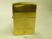 W590-N29-1933★ Zippo ジッポー TOYOTA トヨタ ゴールド オイルライター 喫煙具 現状品①★_画像2