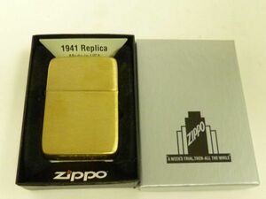 W585-N36-1483★ Zippo ジッポー ヘアライン ゴールド オイルライター 喫煙具 現状品①★