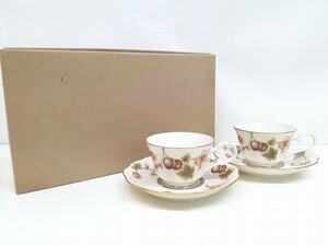 X285-N36-1574 Noritake ノリタケ コンテンポラリー FAENZA ファエンツァ カップ＆ソーサー ペア2客 洋食器 茶器 箱あり 現状品③