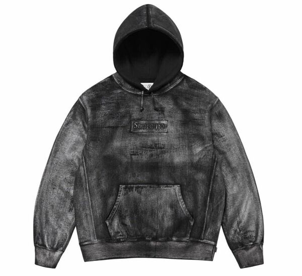 Lサイズ　Supreme / MM6 Maison Margiela Foil Box Logo Hooded Sweatshirt マルジェラ　パーカー　ブラック