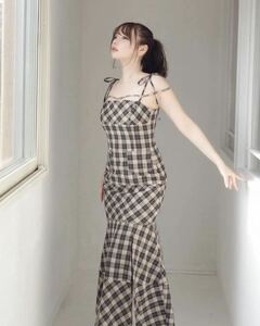 andmary Cecily check long dress アンドマリー　ワンピース