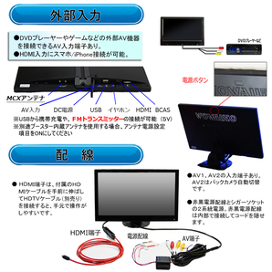 高感度フィルムアンテナ付き 車載用11.6インチTV テレビ 12V/24V トラック対応 オンダッシュモニター 「TF16T2」の画像5