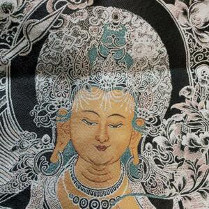 文殊師利菩薩 チベット絹の刺繍仏画 チベットタンカ 仏教美術絵画 60*90cm