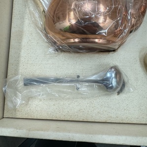 上12486 COPPER 100 HOME WARE 銅製 ティーポット ミルクポット トレンチ セット の画像4