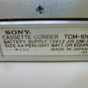 TSA-01218-03 SONY ソニー CASSETTE CORDER カセットコーダー TCM-100 ※ジャンク品の画像6