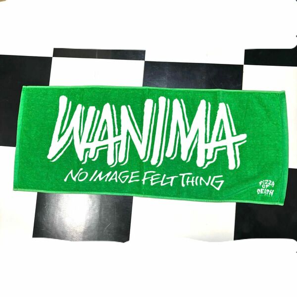 WANIMA ピザロゴ 緑 白文字 フェイスタオル ワニマ