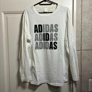 2 アディダス 白 長袖Tシャツ ロンT Oサイズ XLサイズ adidas