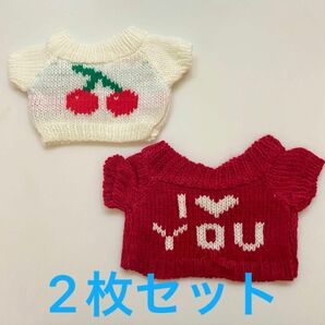 20cm ぬいぐるみ用 ぬい服 ニット 2枚セット