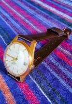 HEMA　21JEWELS　SWISS　MADE　腕時計　ジャンク品　デイト　見た目に綺麗！社外新品ベルト付！_画像2
