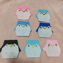 ふくろう 7点 ハンドメイド おりがみ 折り紙 ペーパークラフト MADE IN JAPAN 日本製 フクロウ 幸福の鳥 縁起物 ラッキー _画像1
