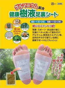 新品＠健康足裏樹液シート64枚 1袋32枚入り×2（日本製 フットケア むくみケア 寝てる間に貼る ゲルマニウム 心真珠岩）