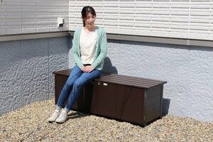 アルミ製ベンチストッカー 屋外収納庫 小型物置 140cmタイプ TAN-955-140 (屋外用収納ケース 屋外物置 ベンチストッカー 灯油タンク ガーデン アウトドア用品）