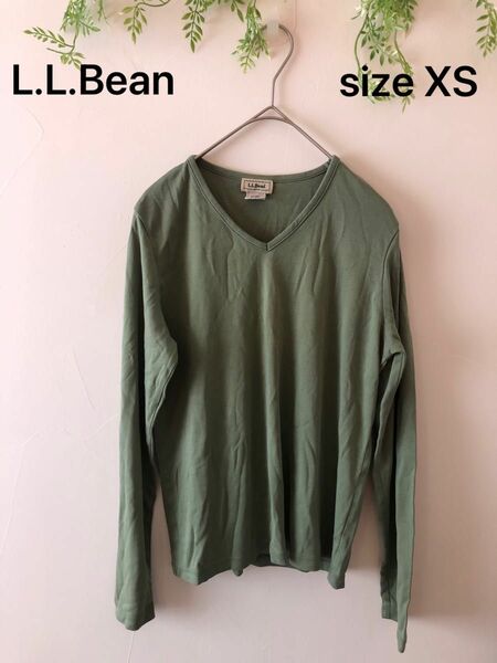 【L.L.Bean】カットソー 長袖 Tシャツ Vネック コットン100% ロンT