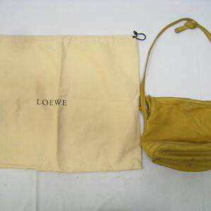 LOEWE ロエベ レザー ショルダーバッグ 巾着 黄 イエローの画像2