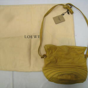 LOEWE ロエベ レザー ショルダーバッグ 巾着 黄 イエローの画像1