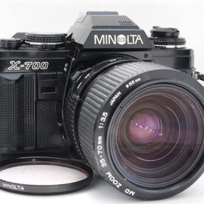 【完動品】MINOLTA NEW X-700 ブラック MD ZOOM 35-70mm F3.5 レンズ付き フィルムカメラ 一眼レフ MF シャッター〇 露出計〇 の画像1