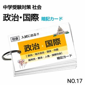 【17】小学校社会　政治・国際　暗記カード（中学受験対策、予習・復習）