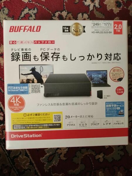 ★バッファロー 外付けHDD / 2TB / HD-NRLD2.0U3-BA / 新品未開封