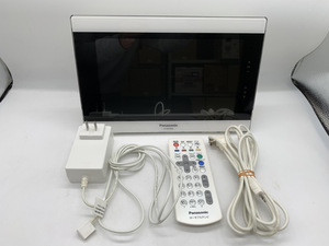 3487-03★◇動作確認済◇2015年製 Panasonic パナソニック ビエラ ポータブル地上デジタルテレビ 10型 SV-ME7000 ホワイト リモコン付き★