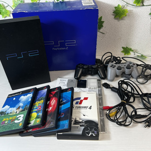 3557-02★動作確認済★ SONY PS2 play station2  プレステ2 SCPH-30000 ブラック /コントローラー・ソフト 5点つき★の画像1