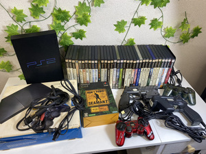 3829-05★1円スタート♪動作確認済み♪SONY PS2 プレステ2/プレイステーション2 本体 2台おまとめ ソフト36点/コントローラー他 付属品付★