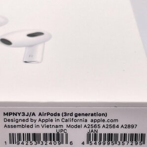 未開封品 Apple アップル MPNY3J/A AirPods ( 3rd generation ) A2565 A2564 A2897 エアーポッズ AirPods 第3世代 Lightning充電ケースの画像3